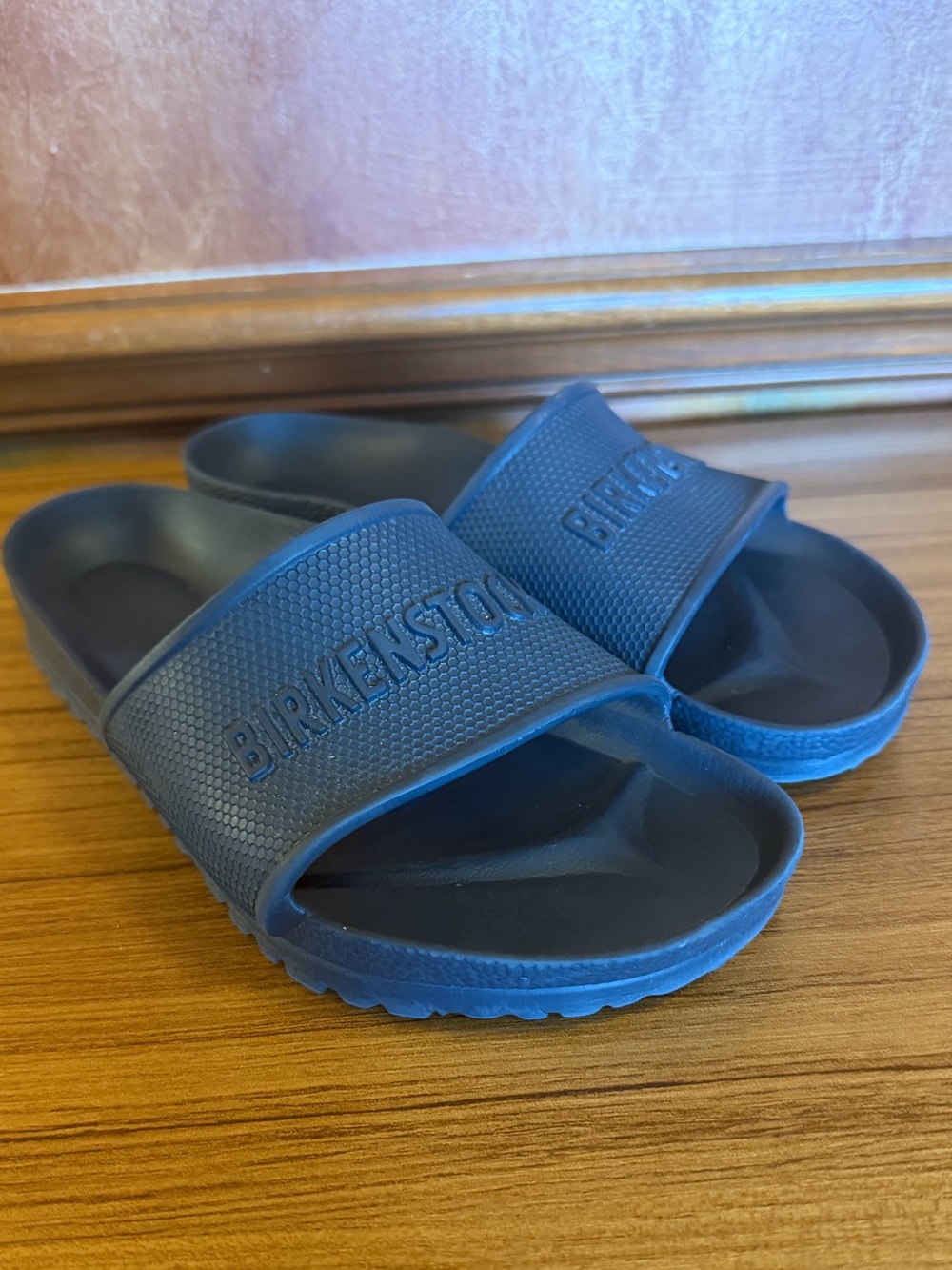 Birkenstock Barbados EVA Slide Sandals Navy Blue 38 US Women 7 Men 5 Regular